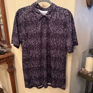 OAKLEY Men Black Gray Patterned Polo Shirt Size Large